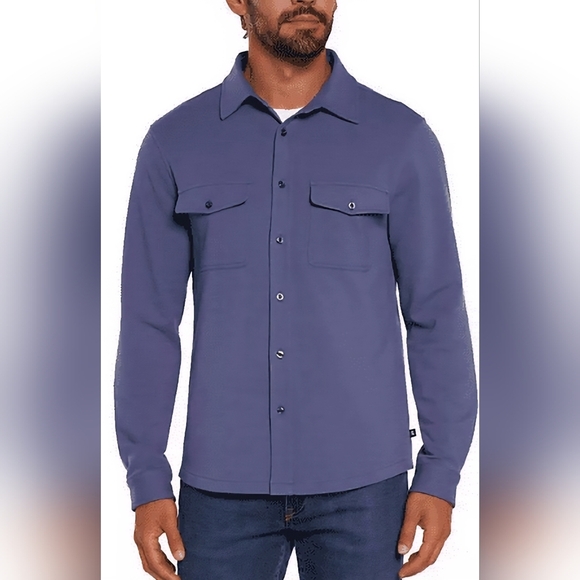 Men's Skipper Blue Long Sleeve Knit Button Down​ - Picture 1 of 4